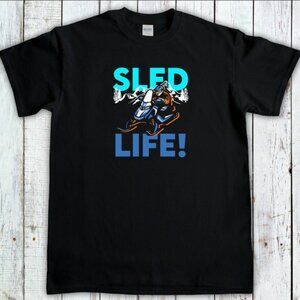 Sled Life Snowmobile T-Shirt – Size XL – Funny Snowmobile Rider Graphic Tee